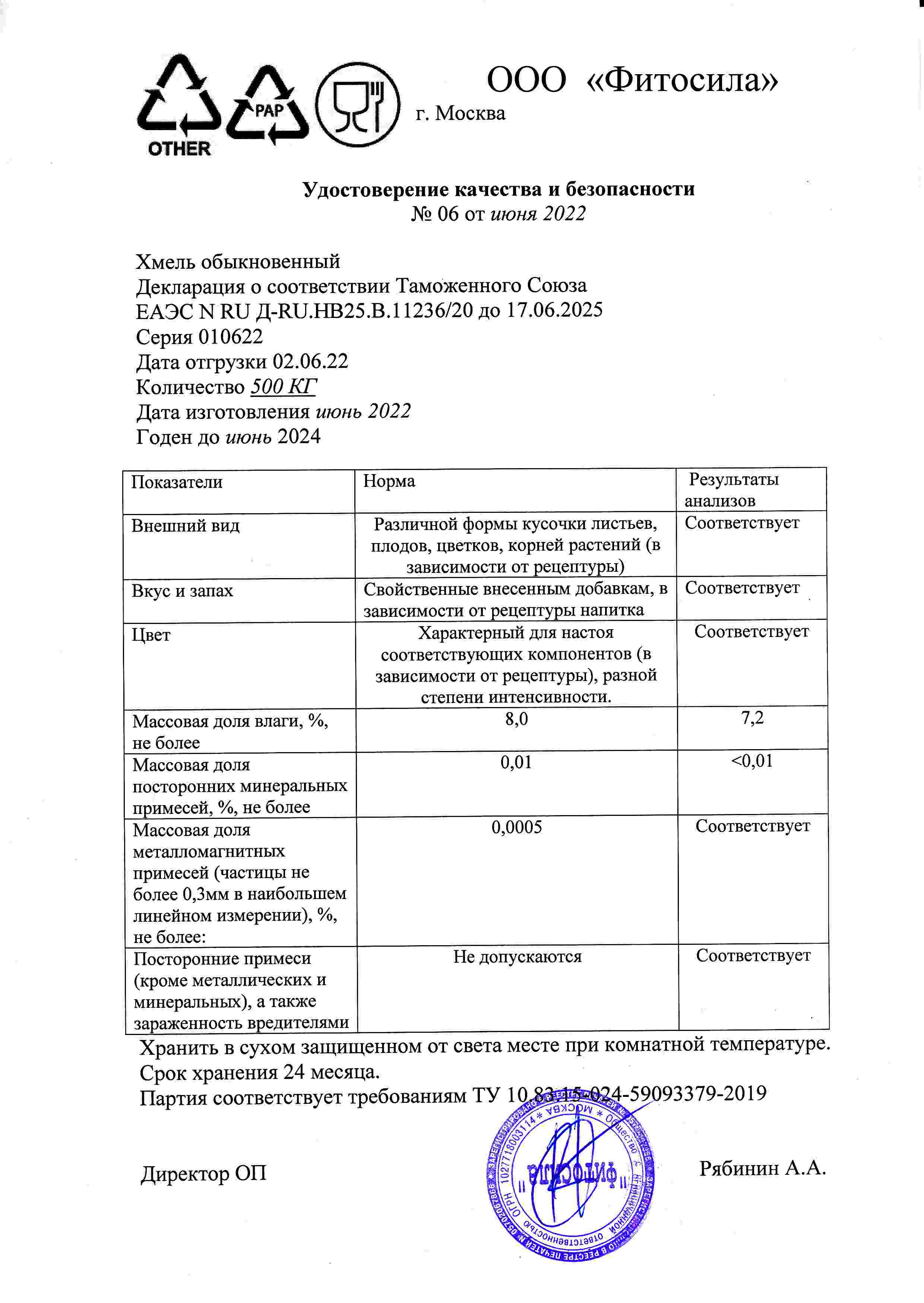 Паспорт №010622